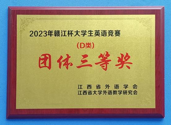 2023大英赛团体三等奖奖牌